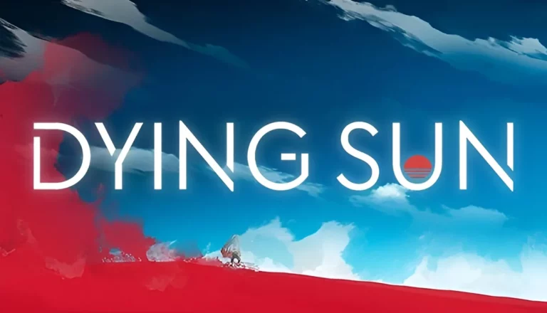 Capsule Steam du jeu Dying Sun — paysage désertique rouge et ciel bleu